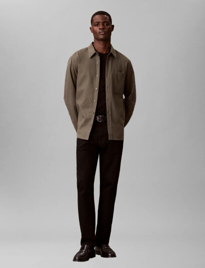 Calvin Klein Jeans Ls Melange Flannel Easy Shirt - Khaki green - XS Calvin Klein Jeans Ls Melange Flannel Easy Shirt - Khaki green - XS