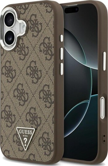 Guess 4G Triangle Logo MagSafe Mobildeksel til iPhone 17 - Brun