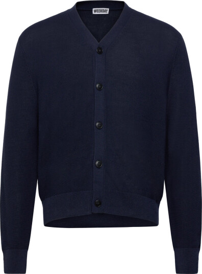 Weekday Regular Fit Button-Up Cardigan - Navy - L