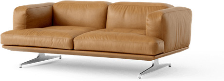 Inland AV22 2 Seters Sofa Cognac Skinn/Polert Aluminium Inland AV22 2 Seters Sofa Cognac Skinn/Polert Aluminium