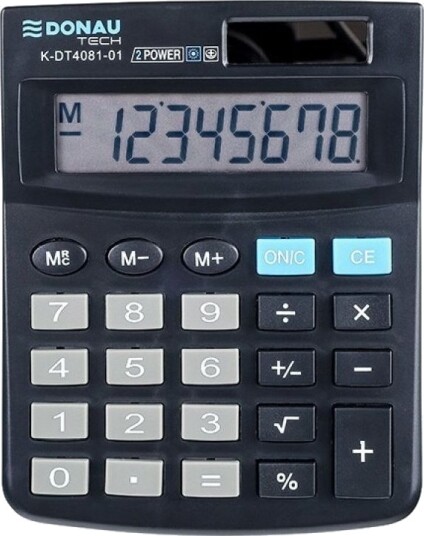Donau Donau Kalkulator Donau Tech Kontorkalkulator 8 Sifret. Display Dimensjoner 134X104x17 Mm Sort