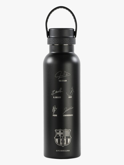 Fc Barcelona Stainless Steel Vannflaske 600ml Svart