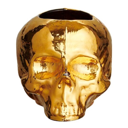 Kosta Boda Still Life skull lyslykt 8,5 cm gull Kosta Boda Still Life skull lyslykt 8,5 cm gull