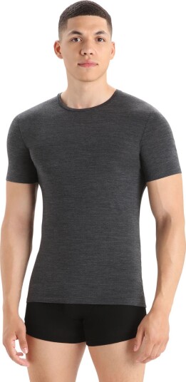 Icebreaker Men's Anatomica Shortsleeve Crewe Jet Hthr-011 L