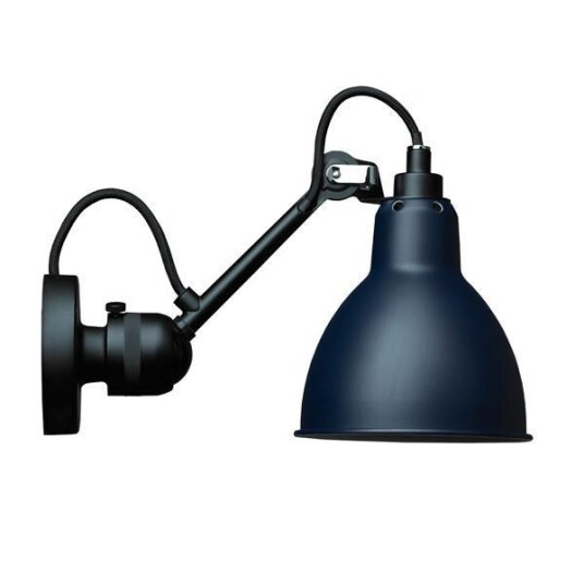 Lampe Gras N304 Vegglampe Matt Sort & Matt Blå Hardwired Lampe Gras N304 Vegglampe Matt Sort & Matt Blå Hardwired