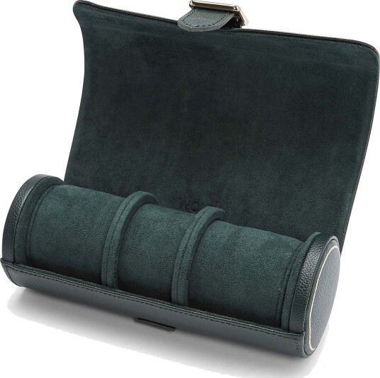 WOLF British Racing Green Triple Watch Roll WOLF British Racing Green Triple Watch Roll