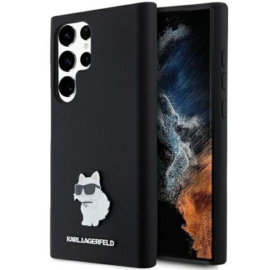 Karl Lagerfeld Choupette Svart Silikon Mobildeksel for Samsung S23 Ultra