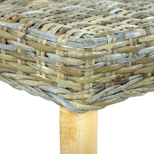 Benk 110 cm i naturlig kubu-rotting og heltre mango