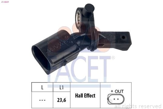 Sensor, ABS FACET 21.0221