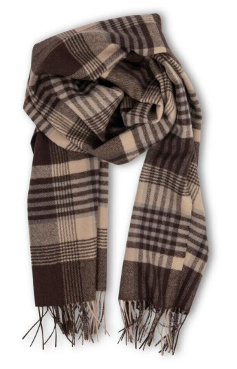 Urban Pioneers Bea Scarf - Brown Check Brun Urban Pioneers Bea Scarf - Brown Check Brun