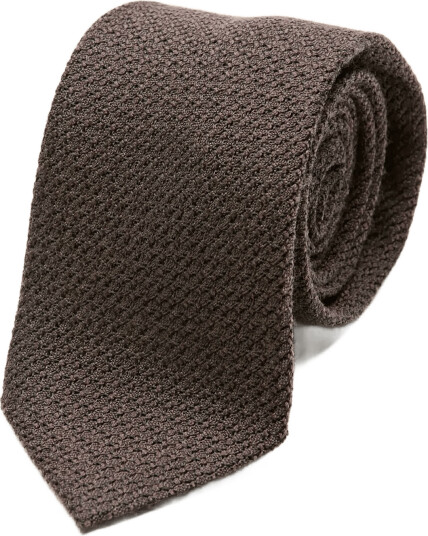 Lindbergh Unlined Grenadine Tie 7,5 Cm   Brown   ONE SIZE