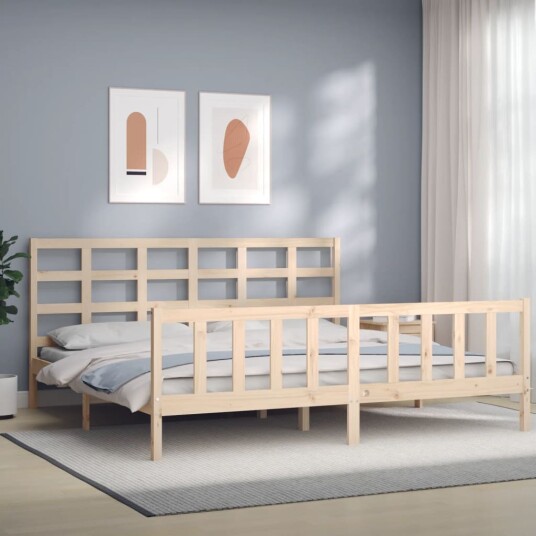 vidaXL Sengeramme med hodegavl 180x200 cm heltre