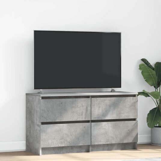 TV benk betonggrå 100x35x54 cm konstruert tre