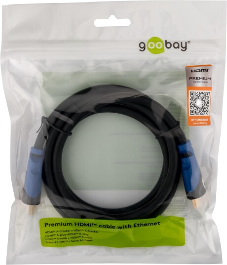 Goobay HDMI-kabel 0,5 m med Ethernet 18 Gbit/s 4K Støtte