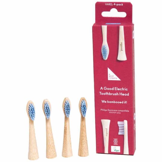 Bambusbørstehoder til Philips AGOOD company HARD 4 pcs. Blå