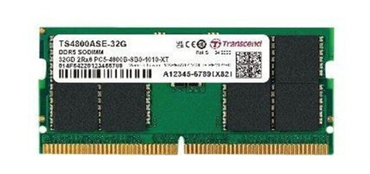 Transcend 32GB DDR5 SO-DIMM RAM 4800MHz - Ikke-bufret Minnebrikke Transcend 32GB DDR5 SO-DIMM RAM 4800MHz - Ikke-bufret Minnebrikke