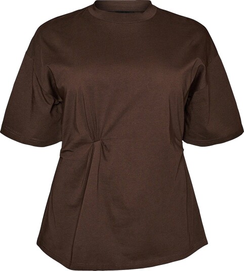 Zizzi Kortermet topp Mbille H 1/2 Tee Brun