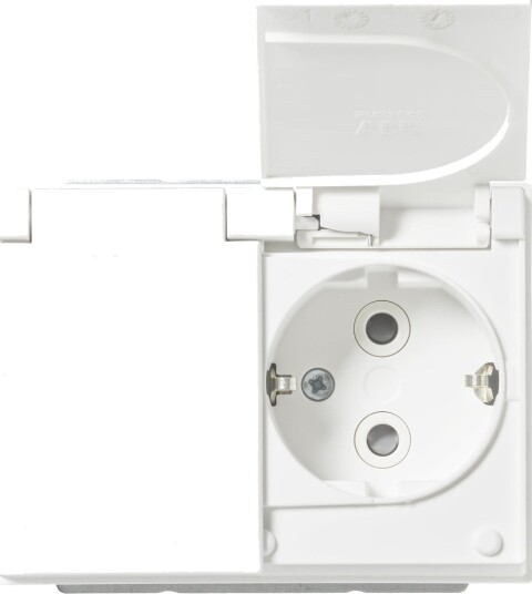 Abb Stikkontakt 302Euck-884 2-Veis, Hvit, Jordet