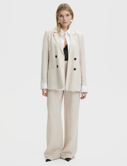 Gestuz Paulagz Linen Mw Wide Pants Noos - Beige - 40 Gestuz Paulagz Linen Mw Wide Pants Noos - Beige - 40