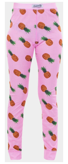 Pants Baselayer Jr Pink Pineapple Print 140  Undertøysbukser