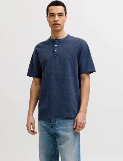 Jack & Jones Jprblulucas Ss Henley Tee Styd Ss26 White S Jack & Jones Jprblulucas Ss Henley Tee Styd Ss26 White S