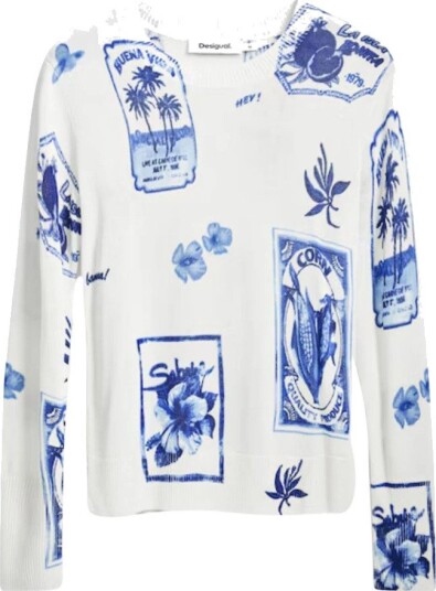 Desigual Dame Strikkevarer Blå S, Desigual Dame Strikkevarer Blå S,