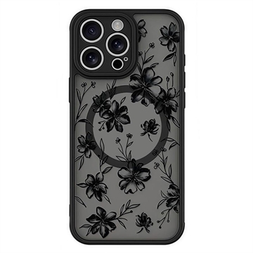 iPhone 15 Pro Max Stilig beskyttende magnetisk deksel Blekkblomster