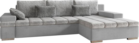 Naoma 3 seters Sovesofa med Divan L formet Høyre med Oppbeva Fløyel/Grå