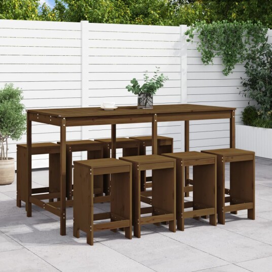 Hagebarsett 9 deler honningbrun heltre furu 3157760