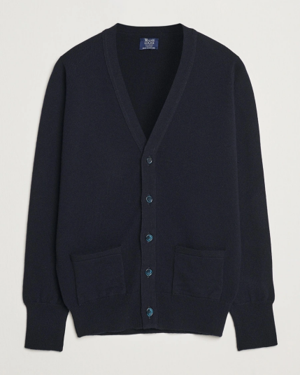 William Lockie Rob Lambswool Cardigan Navy William Lockie Rob Lambswool Cardigan Navy