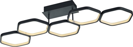 Trio Lighting Vigo LED plafond 5L matt svart -