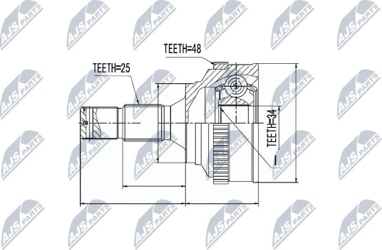 Nty Drivknute drivaksel NTY NPZ PE 018