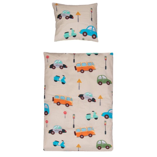 Borg Living Sengetøy til baby med bilmotiv - 70x100 cm - OEKO-TEX®-sertifisert - 100% Bomull Borg Living Sengetøy til baby med bilmotiv - 70x100 cm - OEKO-TEX®-sertifisert - 100% Bomull