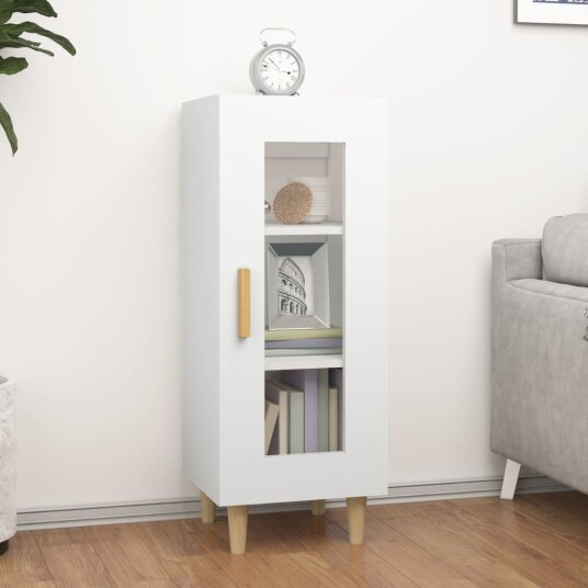 vidaXL Skjenk hvit 34,5x34x90 cm konstruert tre vidaXL Skjenk hvit 34,5x34x90 cm konstruert tre