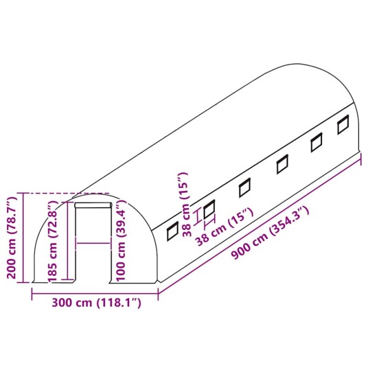 vidaXL Erstattningstrekk til drivhus (27 m²) 3x9x2 m gjennomsiktig vidaXL Erstattningstrekk til drivhus (27 m²) 3x9x2 m gjennomsiktig