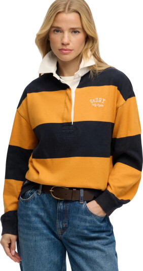 Superdry Heritage Stripe Rugby Top Navy 10 Superdry Heritage Stripe Rugby Top Navy 10