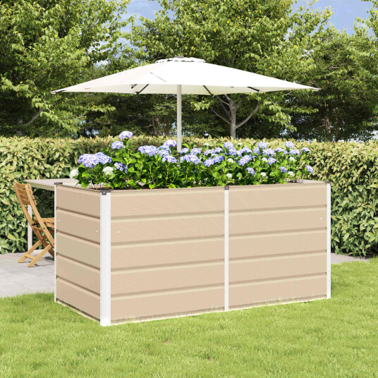 vidaXL Plantekassed Elfenben 160 x 80 x 75 cm Stål