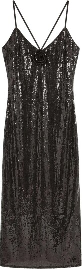 Vero Moda Vmkathrina Sl Sequin Dress Jrs Exp CHOCOLATE TORTE L