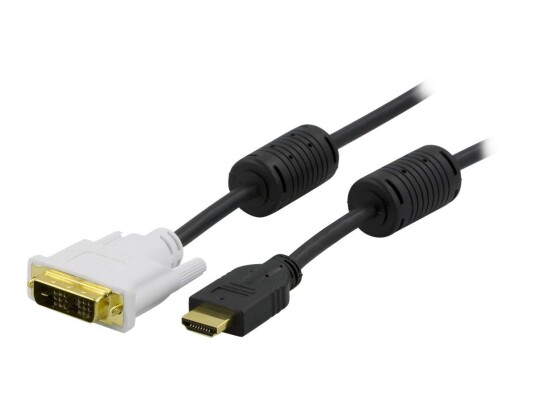 Deltaco HDMI til DVI 50 cm videokabel med gullkontakt