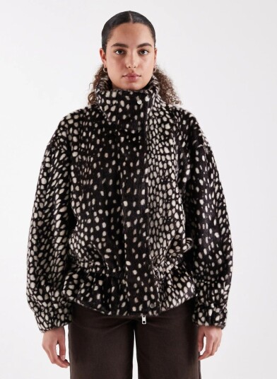 Topshop Gail High Neck Cinch Jacket Brun L