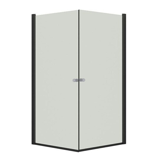 Dansani Match A+A Dusjhjørne Rett Svart Matt / 100x100cm Klart Glass