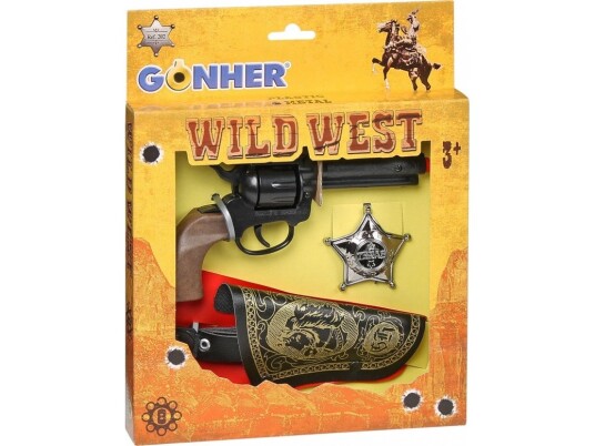 Gonher Cowboy Revolver Med Hylster Og Merke 239852 Gonher Cowboy Revolver Med Hylster Og Merke 239852