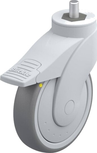 Blickle 746392 Lwge-Tpa 126Kf-Fi-Els-Gs12 Styrehjul Med Brems, Hjuldiameter 125 Mm, Bæreevne (Maks.) 80 Kg, 1 Stk