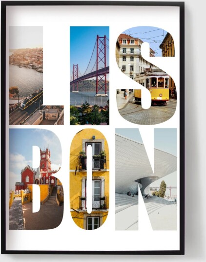 Personalisert Plakat Destinasjonsnavn Fotopplasting Lisboa