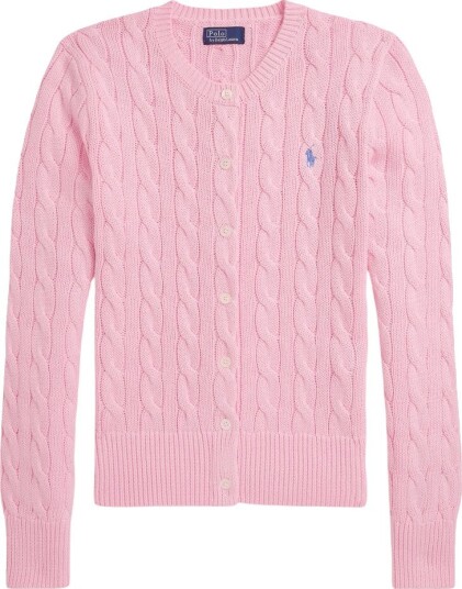 Polo Ralph Lauren 32/2 Cotton Lsl Crd Pink M Polo Ralph Lauren 32/2 Cotton Lsl Crd Pink M