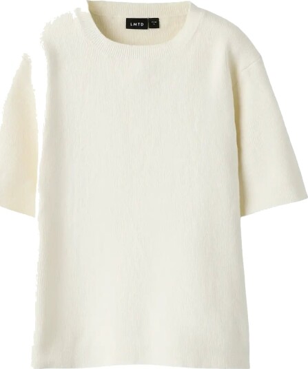 LMTD Nlfheave Ss Short S Knit Top   Cream   134 140