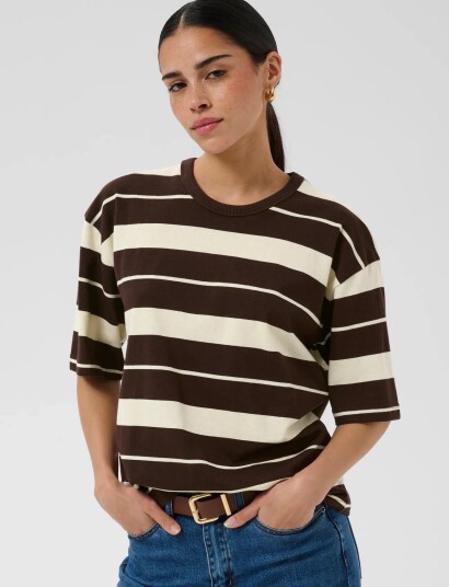 Kaffe Kawinny 1/2 T Shirt   Brown   XS