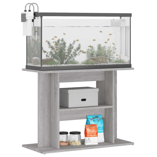 Akvariumstativ Grå Sonoma 80X35X60 cm Konstruert Tre