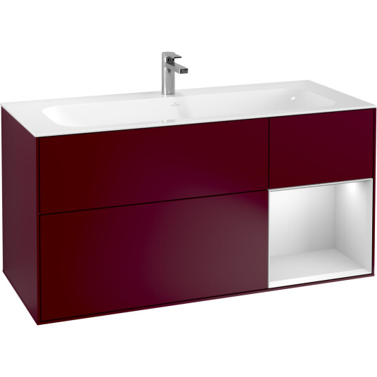 VILLEROY & BOCH FINION SERVANTSKAP 120 PEON MATT LAKK M/LYS HØYRESTILT HVITMATT HYLLE VILLEROY & BOCH FINION SERVANTSKAP 120 PEON MATT LAKK M/LYS HØYRESTILT HVITMATT HYLLE
