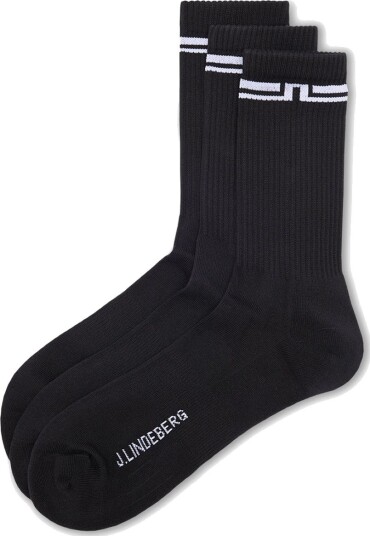 J.Lindeberg Johnson Tube Sock 3P Svart Golfsokker Black